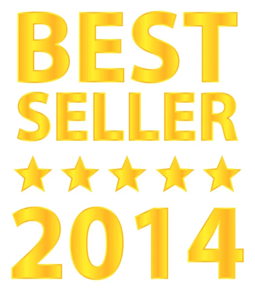 Best Seller Cinco Estrellas Premio de Oro 2014 — Archivo Imágenes Vectoriales