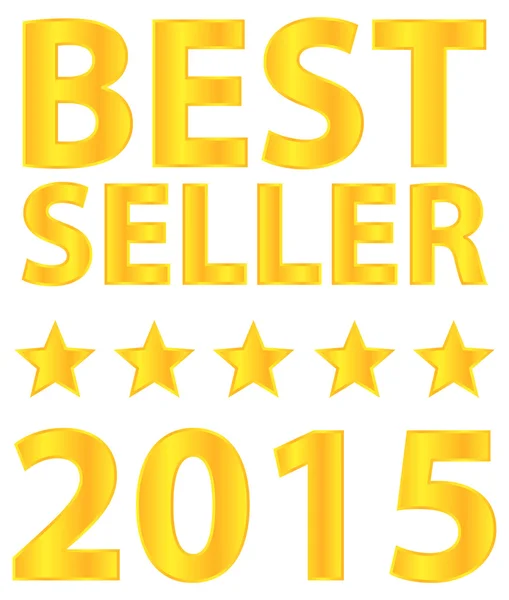 Best Seller Cinco Estrellas Premio de Oro 2015 — Archivo Imágenes Vectoriales