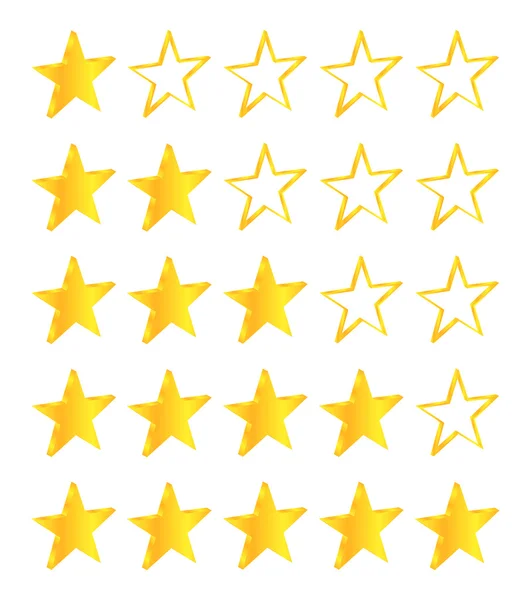 Conjunto de estrelas douradas de cinco estrelas —  Vetores de Stock