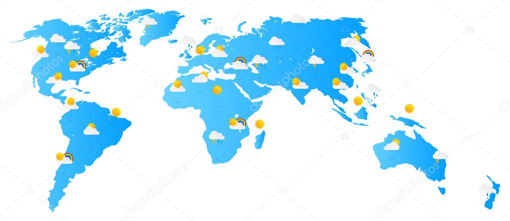 World Map Weather Forecast Stock Vector C Radub85 38602281