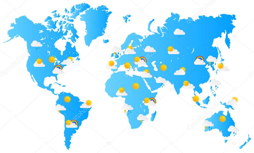 World Map Weather Forecast Stock Vector Image by ©radub85 #38602283