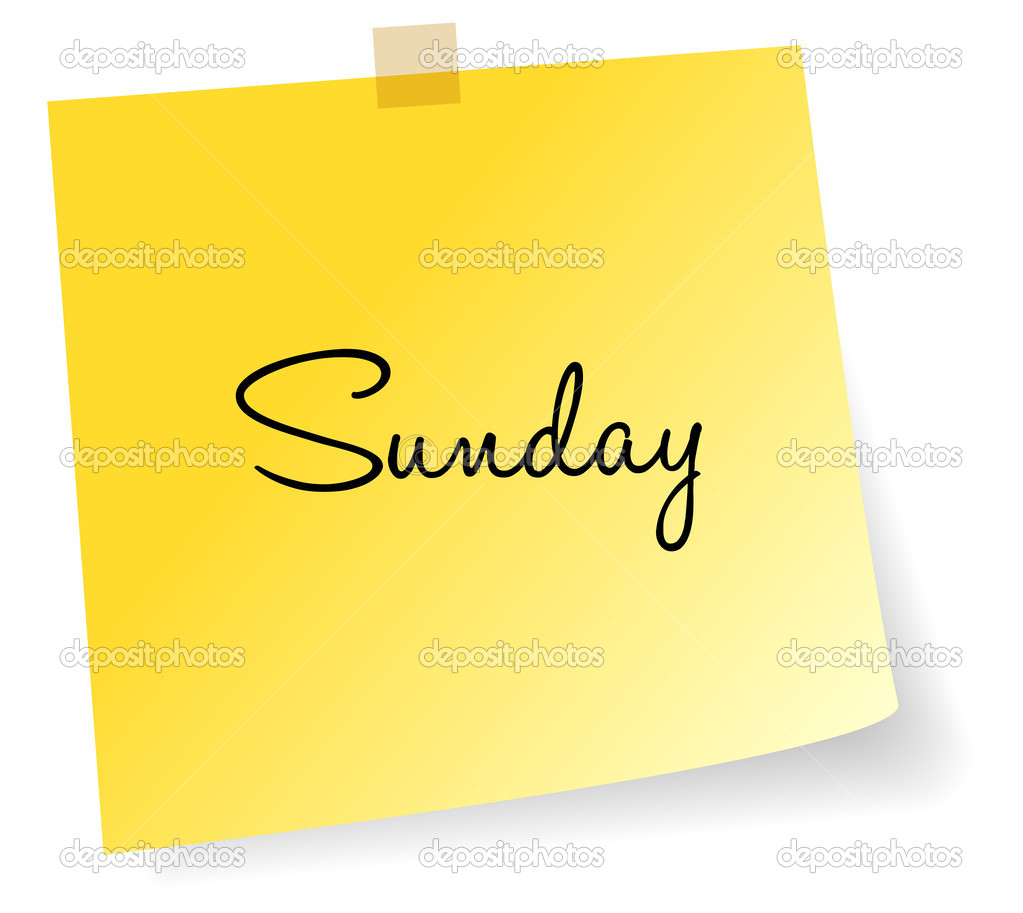 Sunday Yellow Sticky Note