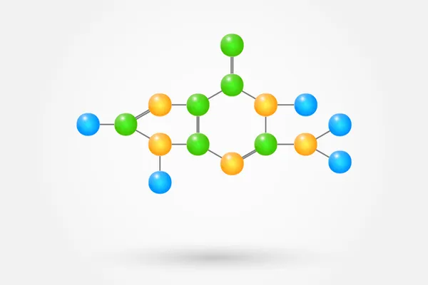 Fórmula química de la molécula de guanina — Vector de stock