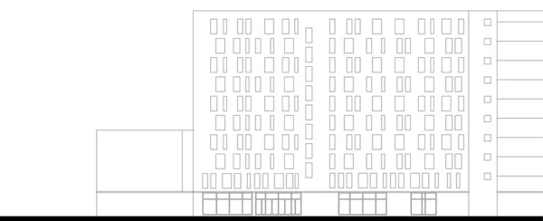 Budynek hotelu planu architektonicznego elewacji — Wektor stockowy