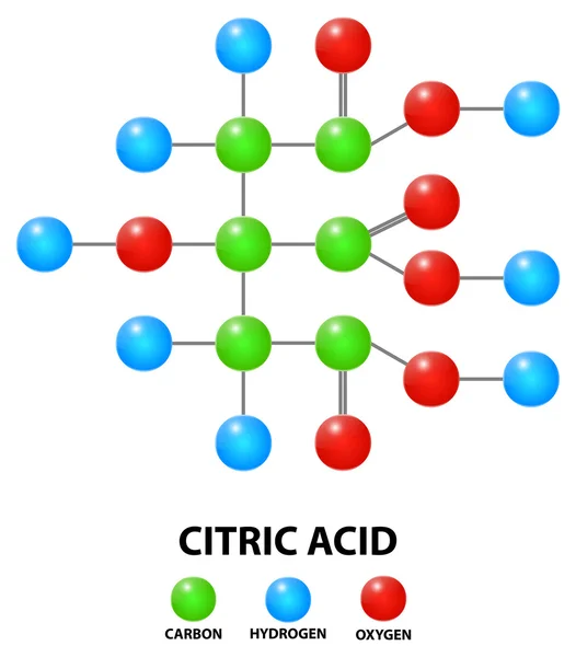 Chemie des Zitronensäuremoleküls — Stockvektor