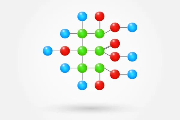 Formule chimique de molécule d'acide citrique — Image vectorielle