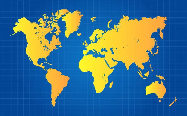 Altın Dünya Haritası — Stok Vektör