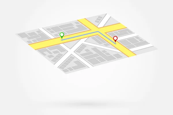 GPS-karta visar väg hem — Stock vektor