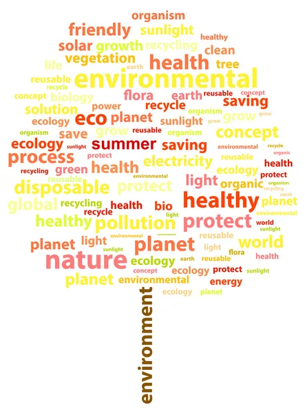 Summer Tree Ecology Word Cloud Concept — Stock Vector