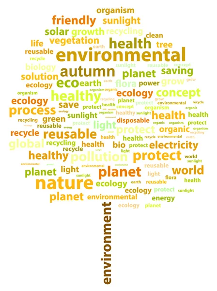 Autumn Tree Ecologia Concetto Word Cloud — Vettoriale Stock