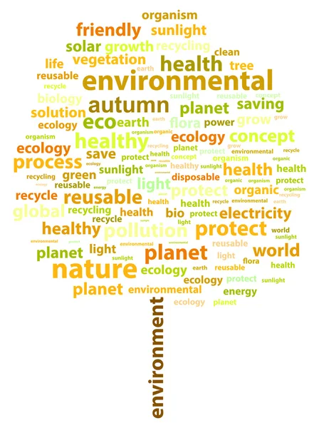 Automne Arbre Écologie Word Cloud Concept — Image vectorielle