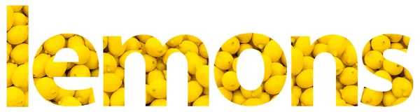 Лимони фрукти слово концепції — стокове фото