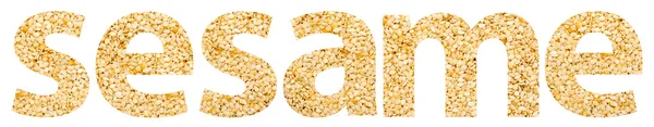 Sesame Word Made Of Sesame Seeds — Stock Photo, Image