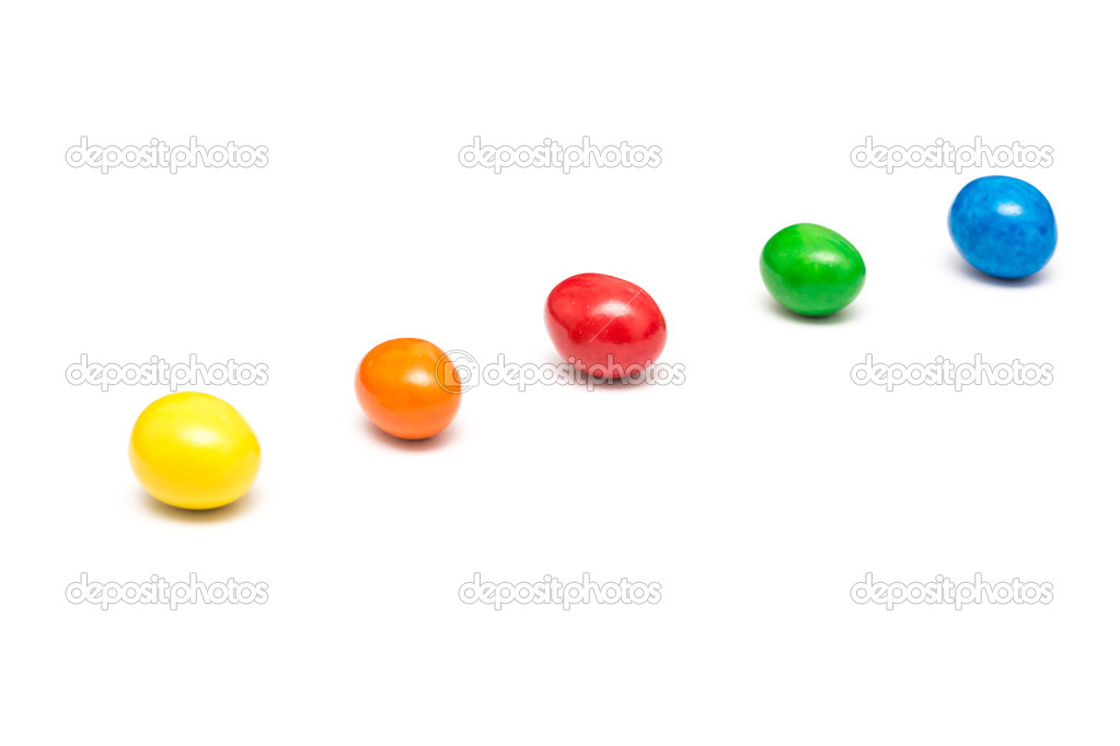 Colorful Row Of Coated Chocolate Candy