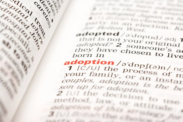 Adoption Word Definition In Dictionary — Stock Photo, Image