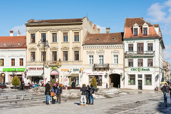 Praça do Conselho da cidade de Brasov — Fotografia de Stock