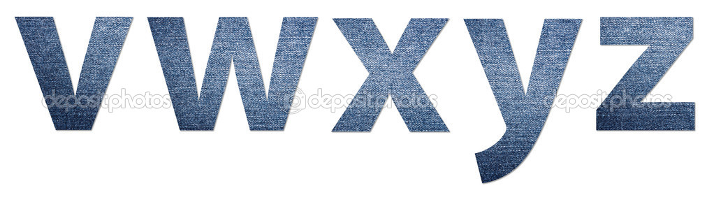 Jeans Alphabet Letters V-Z