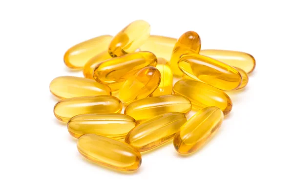 Yellow Medicine Capsules Isolated — Stock Photo, Image
