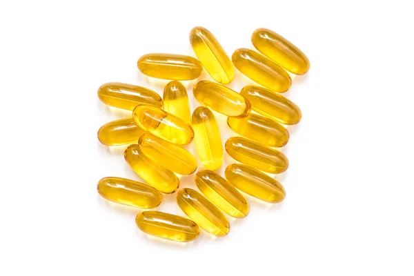 Píldoras de medicina amarilla Pila — Foto de Stock