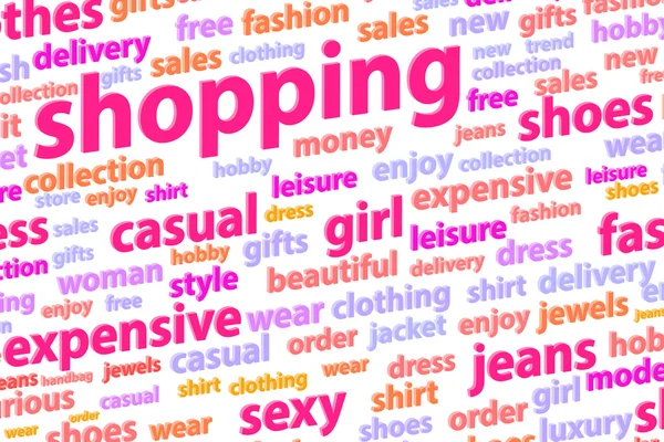 Compras Word Cloud Concept —  Fotos de Stock