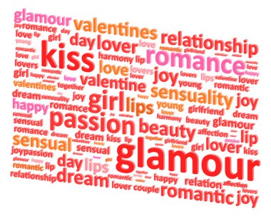 Sevgililer kelime bulutu kavramı