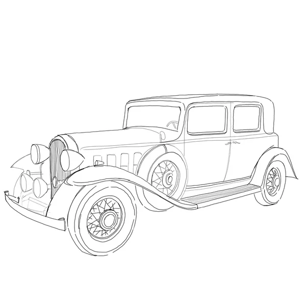 Vieux croquis de voiture classique — Photo