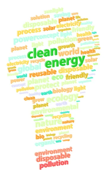 Ren grön energi word cloud — Stock vektor