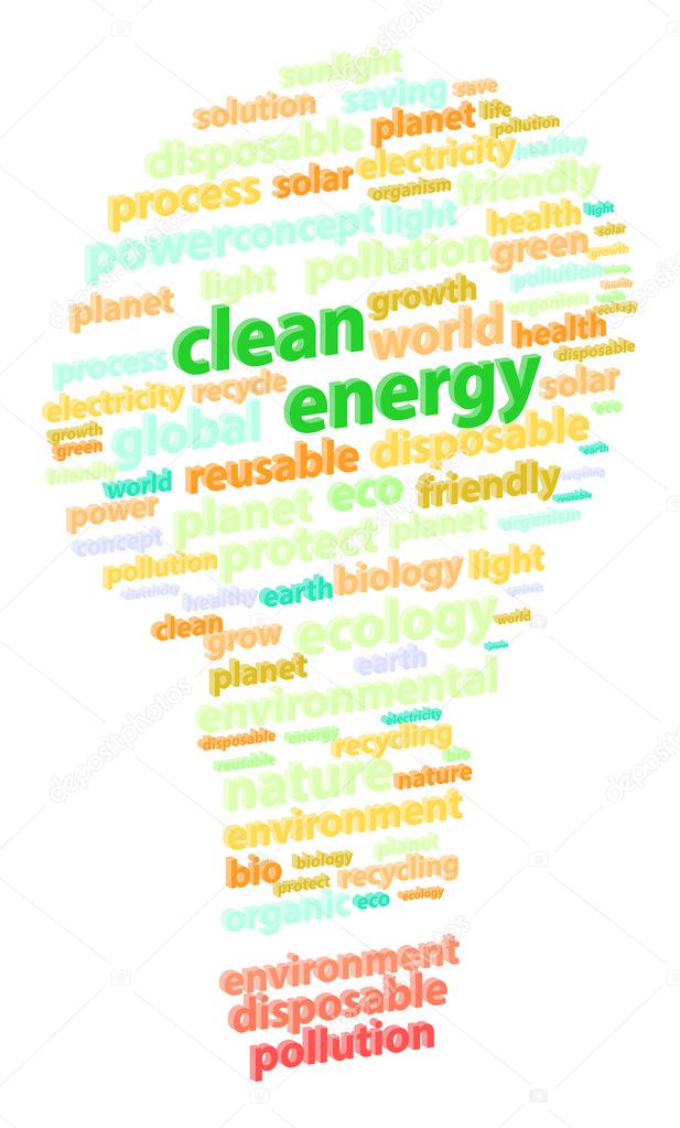 Clean Green Energy Word Cloud