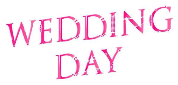 3D Wedding Day Word Concept — Vector de stoc