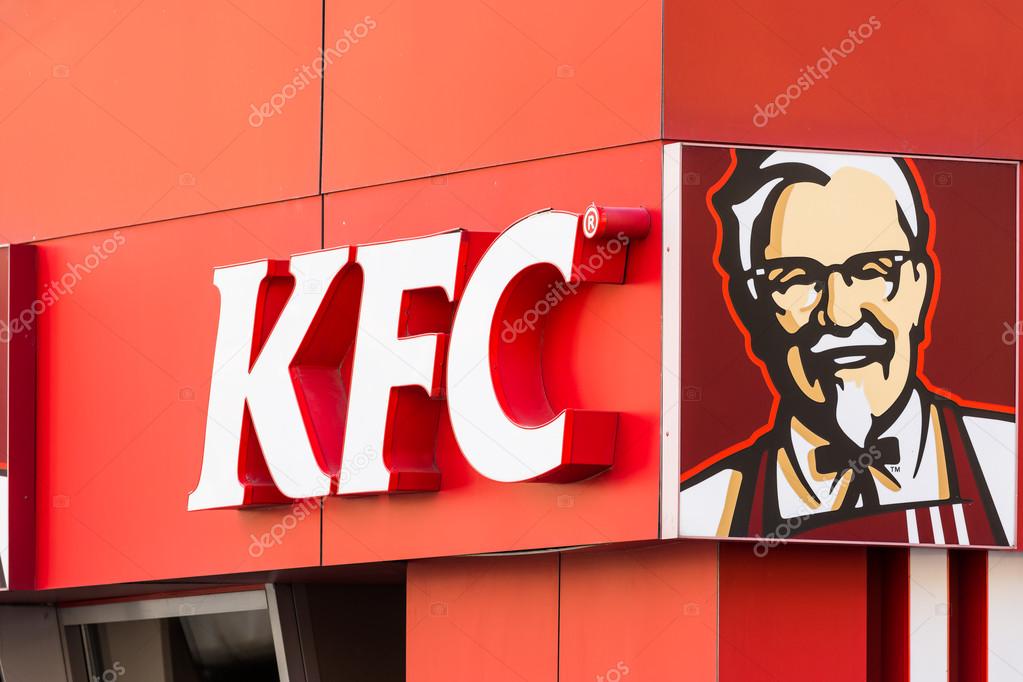 BUCHAREST, ROMANIA - MARCH 23: Kentucky Fried Chicken Restaurant Sign on March 23, 2014 in Bucharest, Romania. It is a fast food restaurant chain headquartered in United States specialized in chicken.