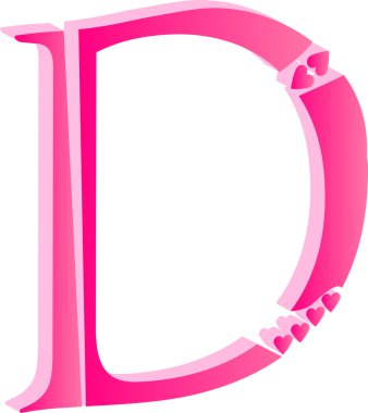 3D alfabe aşk mektubu d