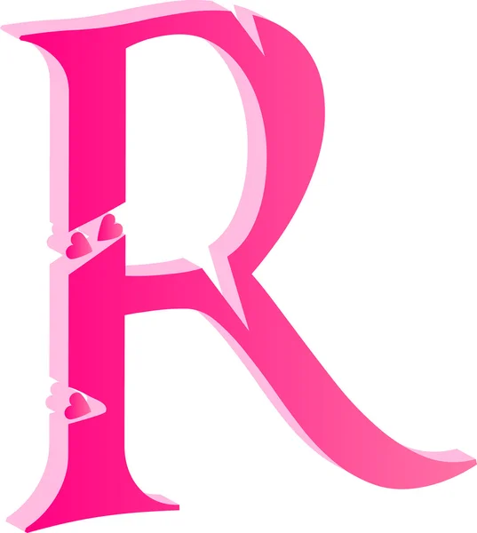 3D алфавіт любов літера R — стоковий вектор