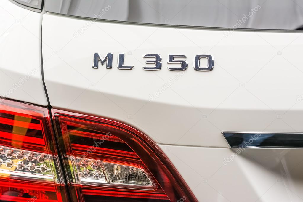 BUCHAREST, ROMANIA - APRIL 04, 2014: Mercedes Benz ML350 Close Up. Founded in 1926 is a German luxury automobile manufacturer, a multinational division of the German manufacturer Daimler AG.