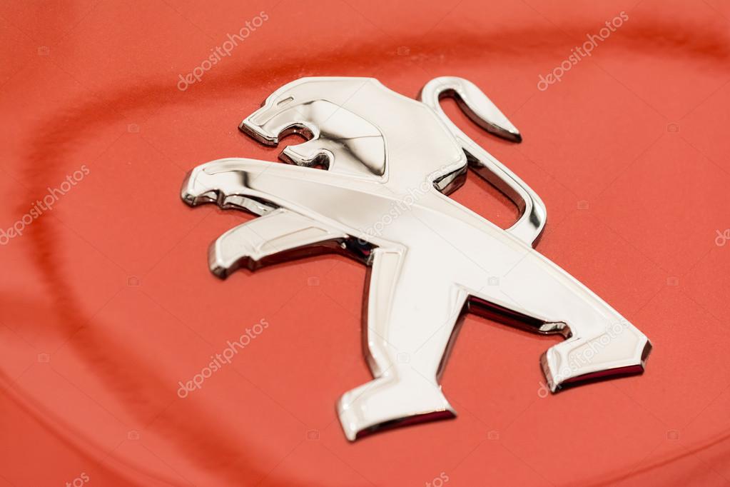 BUCHAREST, ROMANIA - APRIL 04, 2014: Peugeot Sign. The current Peugeot company was founded in 1810, and manufactured coffee mills and bicycles.