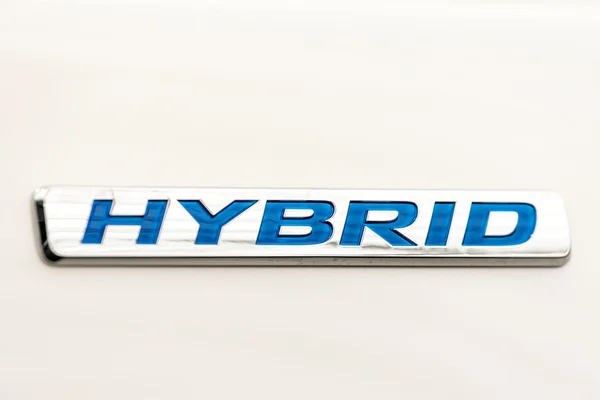 Hybrid motorn tecken — Stockfoto