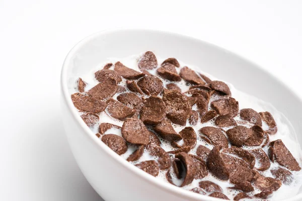 Tigela de cereal de flocos de chocolate — Fotografia de Stock