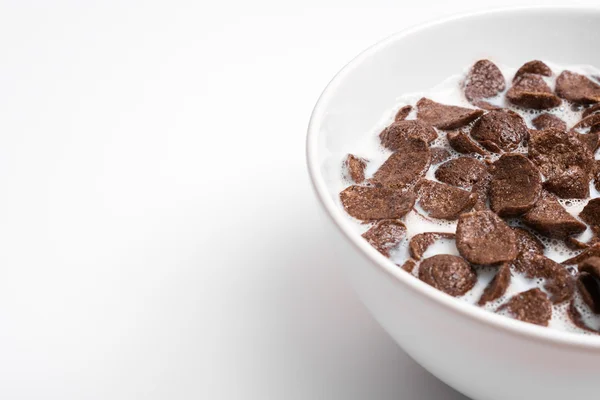 Tigela de cereal de flocos de chocolate — Fotografia de Stock