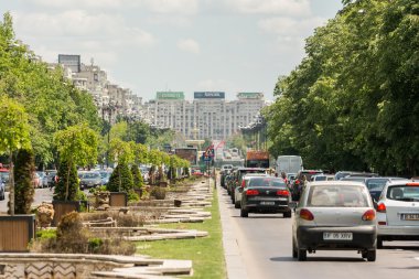 Rush hour trafik birleşme Bulvarı