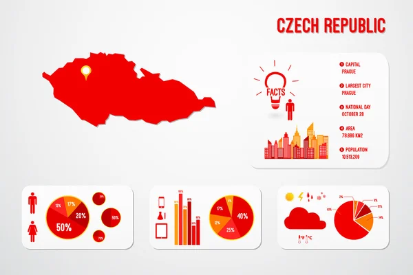 Czech Republic Infographics — Stock Vector