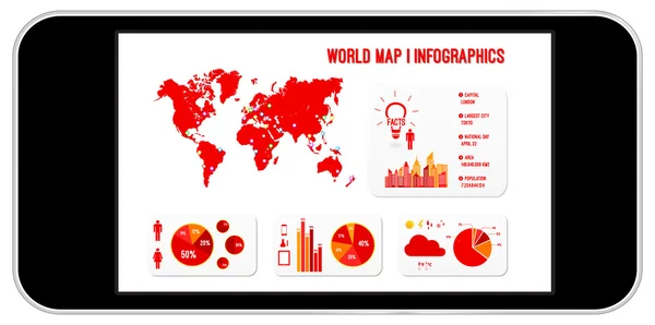 Världen karta infographics — Stock vektor