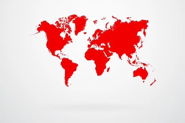 Mapa do Mundo Vermelho Vector — Vetor de Stock