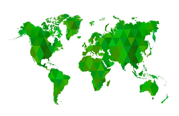 Green Map Of The World Abstract — Stock Vector