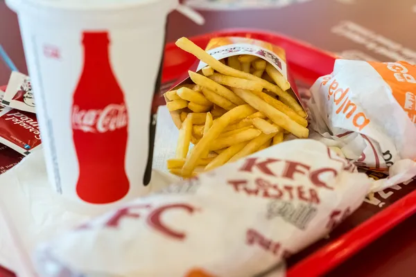 Kentucky kızarmış tavuk Restoran Menü — Stok fotoğraf