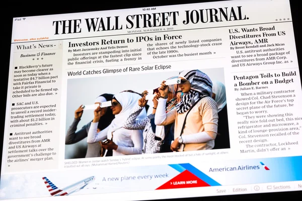 The Wall Street Journal Newspaper — Stock Photo, Image