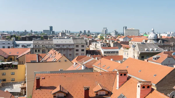 Zagreb Croácia Julho 2021 Vista Aérea Telhado Cidade Zagreb — Fotografia de Stock