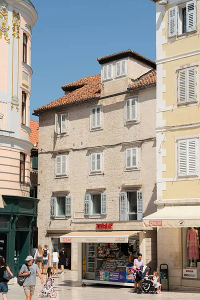 Split Croatia Juli 2021 Drukke Straten Van Het Centrum Van — Stockfoto