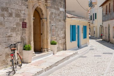 LEFKADA, GREECE - 11 Haziran 2022: 1687 'de kurulan Agios Nikolaos Kilisesi