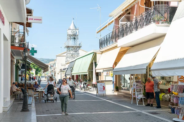 Lefkada Grecia Junio 2022 Encantadoras Calles Del Centro Ciudad Vieja —  Fotos de Stock