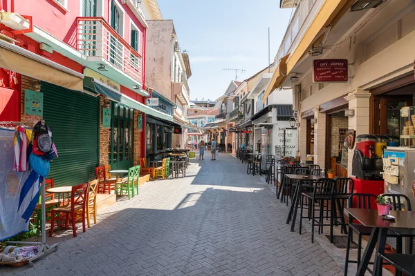Lefkada Řecko Června 2022 Okouzlující Ulice Centru Starého Centra Města — Stock fotografie