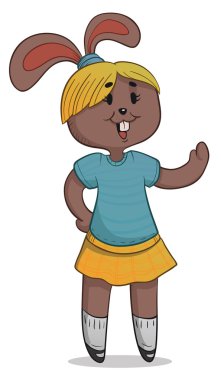 sevimli tavşan sallayarak